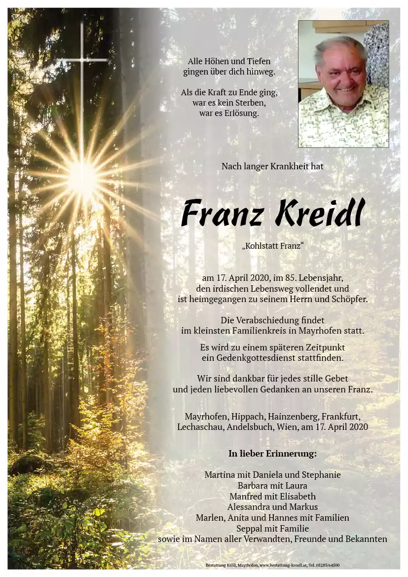 Parte von Franz Kreidl